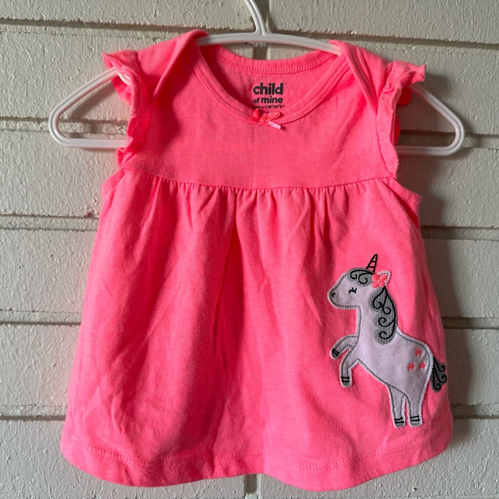 Pink Unicorn Pattern Dress